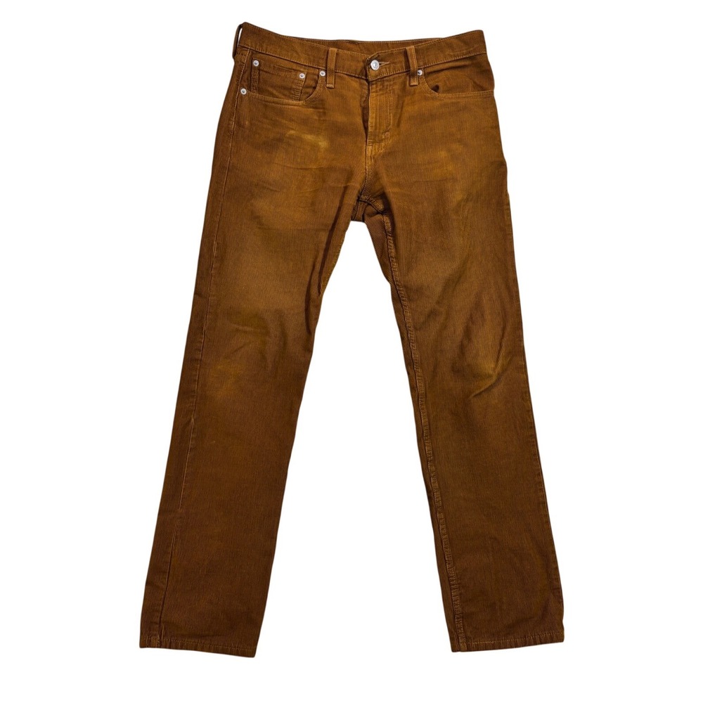 Levis 502 Regular Taper Corduroy Pants Mens 32x34‎ Brown Tobacco White Tab EUC